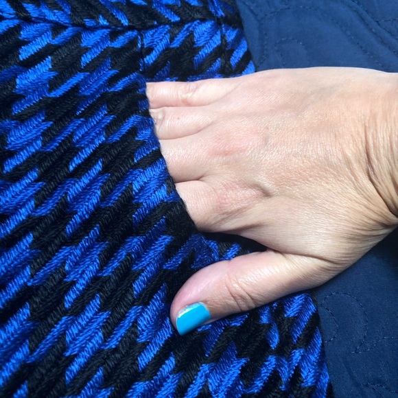 NWOT Woven Royal Blue/Black Houndstooth Skirt - Picture 4 of 5